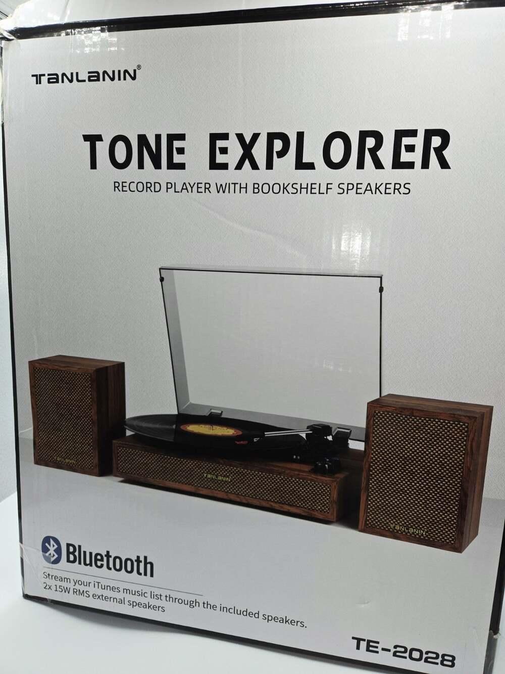 TANLANIN Tone Explorer Turntable w/ Speakers Bluetooth TE-2028 Open Box